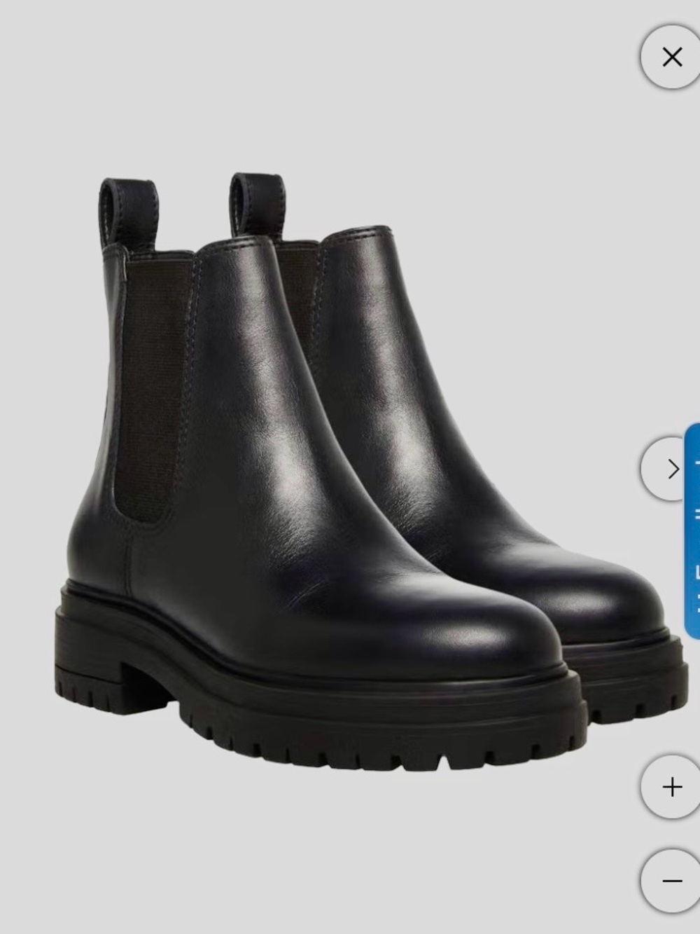 Steve Madden Black Leather Lug Sole Chelsea Boots